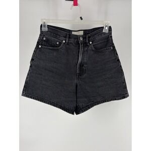 Everlane Shorts Womens 4 Black A Line High Rise Organic Cotton Denim Casual